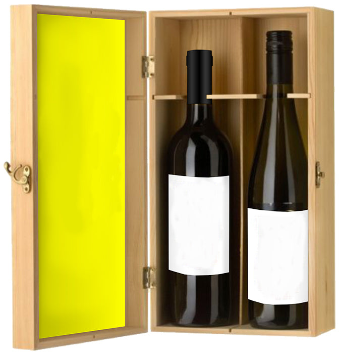 2-bottle Wooden Wine Gift Box with Hinged Lid – House Wine and More