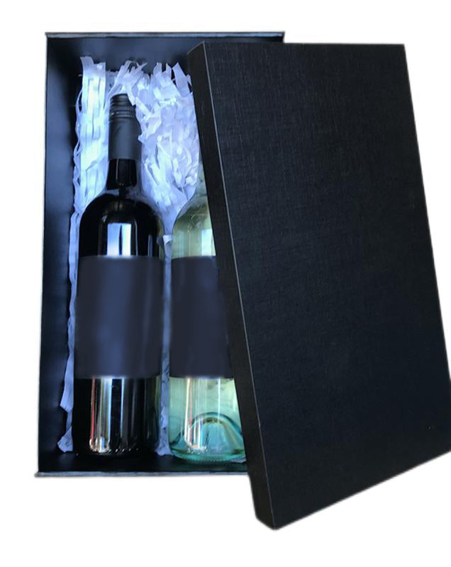 2bottle Premium Black Wine Gift Box House Wine and More